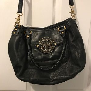 Tory Burch Amanda Hobo black leather bag